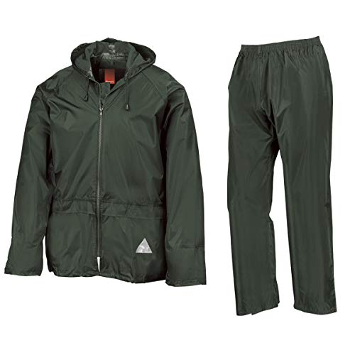 Result RE95A Waterproof Jacket/Trouser Suit, Medium Olive