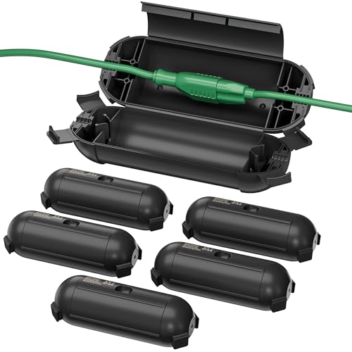 BN-LINK 6 Pack Outdoor Extension Cord Safety Cover, Black