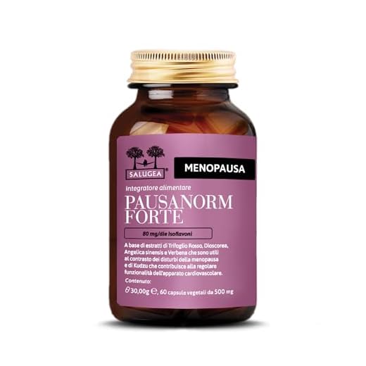 PAUSANORM FORTE Salugea 100% Naturale - Integratore per la Menopausa Senza soia, con Trifoglio rosso, Kudzu, Dioscorea, Verbena - Flacone in Vetro