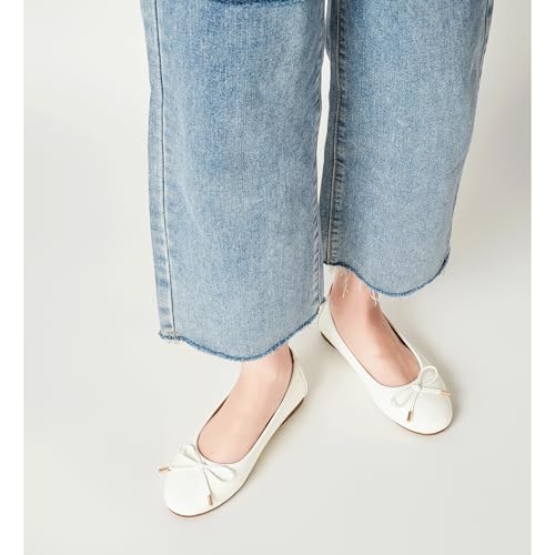 Women's Shine Ballet Bow Dressy Flats Round Toe Slip On Foldable Flats Dress Work Shoes for Business Casual Office4