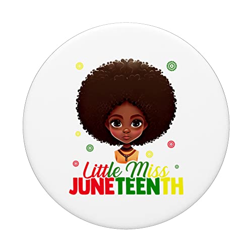 Celebrate Juneteenth with this Little Miss Juneteenth Girls PopSockets Swappable PopGrip, Black - Image 3