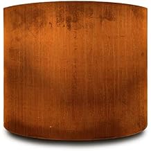 صندوق زراعة معدني دائري من الفولاذ من Plantercraft-Corten، وعاء خارجي ريفي كبير حديث للاستخدام التجاري والمنزلي [عبوة من قطعتين]