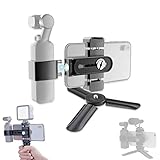 RCGEEK Phone Mount for OSMO Pocket Protecting Smartphone para Adaptador Accessory Mount Aluminum Quick Release Magnet Inside with Hot Shoe and 1/4 Screw Hole Compatible with Tripod Microphone Flash