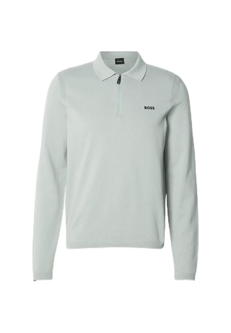 BOSS Men's Knitted Sweater, Open Green 357, L