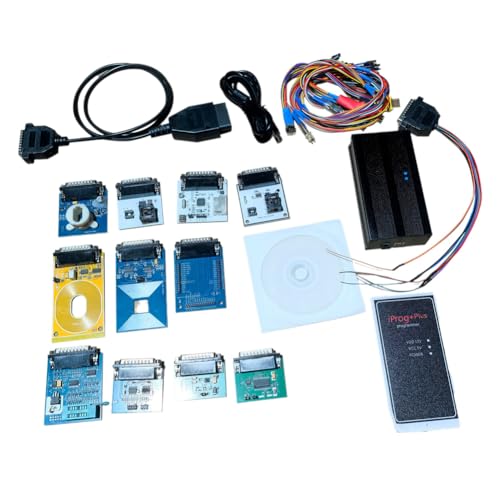 Yarryuter Herramienta de Reparación de Automóviles Juego Completo Iprog+ Plus 12 Adaptador V85 Iprog 777 Herramienta de Programación de Llaves de Automóvil Compatible con IMMO+KM hasta 2020