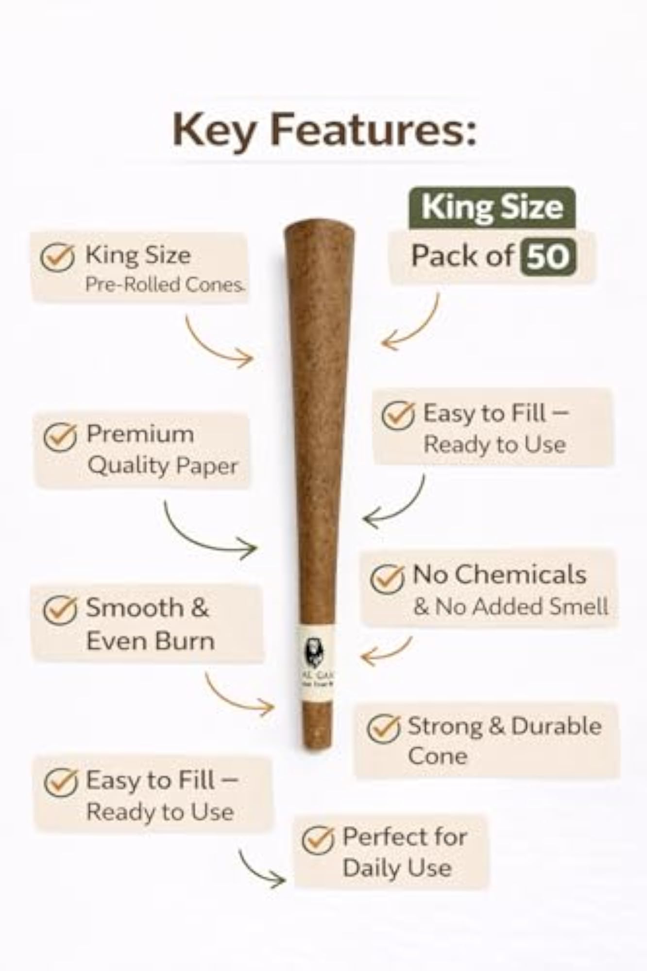King Size Rolling Papers with Pre Rolled Cones