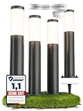 MATO 4x Wegeleuchten Außen mit Erdspieß - E27 Fassung, Höhe...