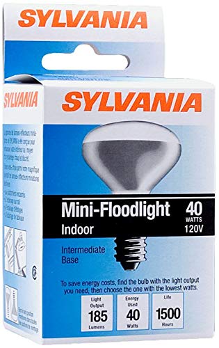 Sylvania 14820 40-Watt Intermediate Base Incandescent R14 Mini-Reflector Light Bulb, White #TOP1