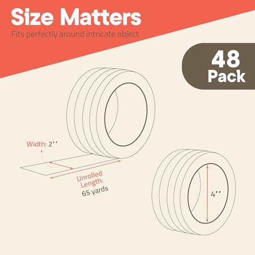 Clear Packing Tape Heavy Duty 48 Rolls, 1.7mil Thickness, Strong Adhesive for Shipping, Moving & Packaging, 1.88" Wide x 60 Yards Per Roll, Smooth Unroll, Clear Finish, Fits Standard Dispensers - Image 2