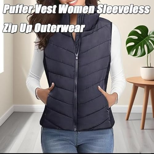 Rufenpurify Puffer Vest Women Sleeveless Zip Up Outerwear, Holdretain Puffer Vest, Cozy Without Bulk2