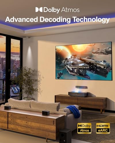 ULTIMEA 5.1 Sound Bar with Dolby Atmos, 410W Surround Sound System for TV, 3D Sound Bars for Smart TV with Subwoofer, Adjustable Surround and Bass, Home Audio Soundbars for TV, HDMI eARC, Poseidon D60