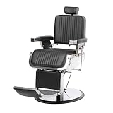 LBH Sillón Barbero hidráulico reclinable y Giratorio con reposabrazos Modelo Fringe