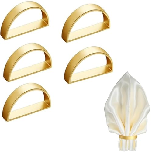 Servilleteros de Metal,5 Piezas soporte para hebilla de servilleta,Servilleteros Individuales,Servilleta Hebilla para bodas,fiestas,centros de mesa,celebraciones,banquetes luz de las velas(dorado)