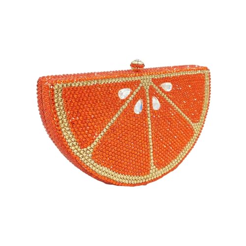 Image of Women Cute Fruit Evening Clutch Sparkling Rhinestones Purse Crystal Banquet Prom Shoulder Bag