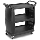Carlisle CC203603 Bus Cart 36-1/4-Inch x 18-Inch, Polypropylene, Black