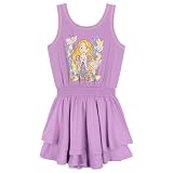 Disney Tangled Rapunzel Big Girls Romper With Skirt Overlay Purple 10-12