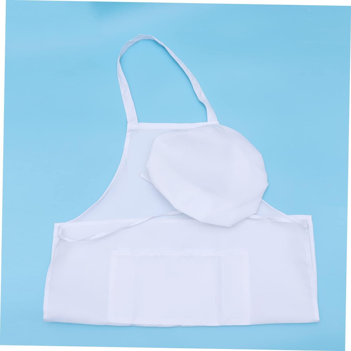 MAGICLULU Kitchen Apron and Chef Hat Sleeveless Chef Apron with Pocket Adult Waiter Working Clothes for Cooking