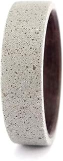 Men's gray concrete and wenge wood ring. Industrial wooden wedding band. Water resistant, very durable and hypoallergenic (00907_7N)