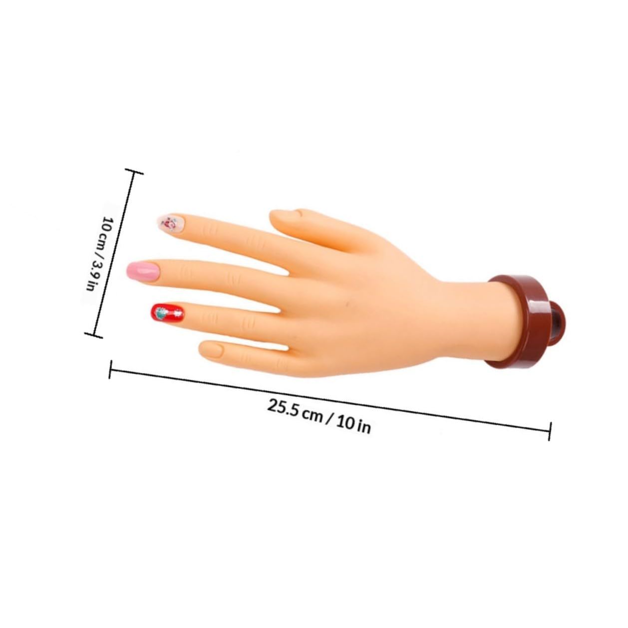Cabilock Manicure Hand Model Practice Hand Flexible Fake Nail Art Accessory with Stand for Nail Training and Manicure Supplies