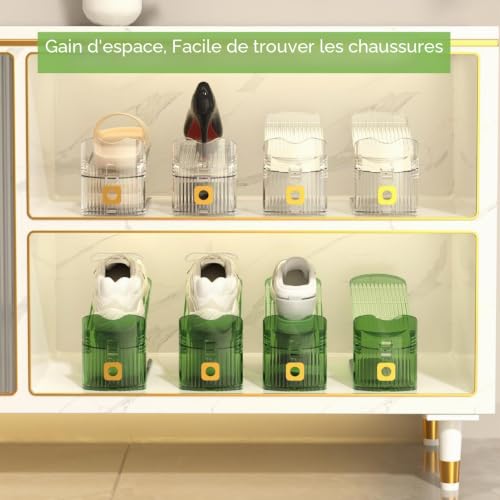 Support de Chaussures Transparent Haute Densité, Design Épuré Ajustable - Lot de 10