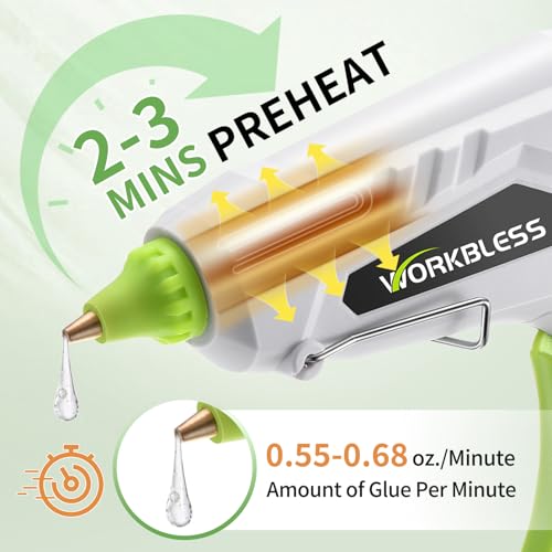 WorkBless WorkBless Hot Glue Gun, Dual Temp Glue Gun 60W/100W, Fast Heating Heavy and Duty Glue Gun with 20PCS Full Size Glue Sticks for Arts, Home Repair, Professional DIY & Industrial Use - Image 3