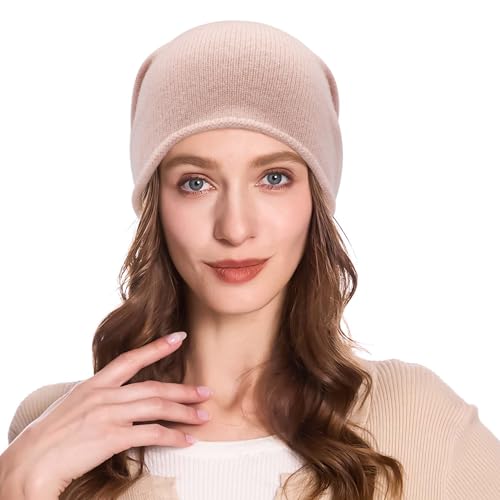 Bonnet d'hiver en cachemire ZLYC pour femme un tricot de luxe chaud