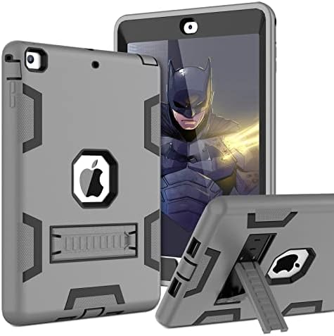 TOPSKY Case Compatible with iPad Air/A1474/A1475/A1476 9.7 inch,Heavy Duty Protection Shockproof Rugged Defender Built-in Kickstand Protective Cover Cases for iPad Air (Black)