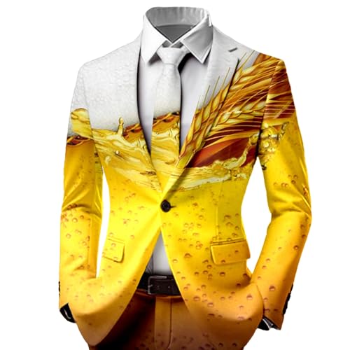 Costume Oktoberfest homme imprimé bière veste amusante de fête