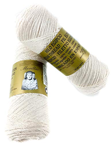 Miniatura 2 de Pack De Zepelines De Algodón Perlé 100 Egipcio Mercerizado Para Diy Y Tejer A Mano Labores De Ganchillo O Punto Con Un Acabado Elegante. 2 Unidades Perlé N5, Crudo