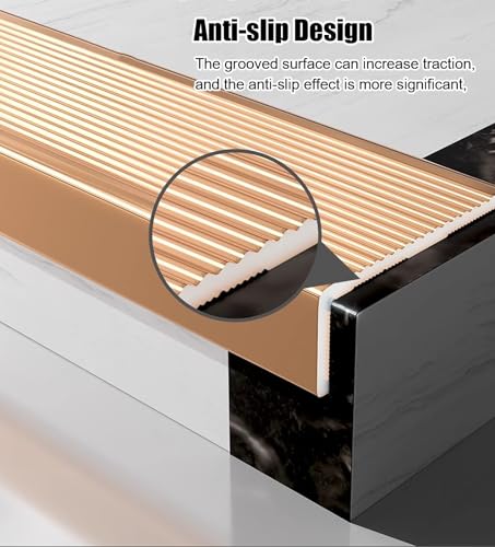 Perfil de aluminio para escaleras con protector antideslizante e impermeable 4