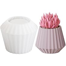 Flower Vase Resin Molds Silicone Vase Silicone Molds, Stripe Silicone Vase Molds for Resin for Flowers Preservation, Home Decoration, DIY Craft