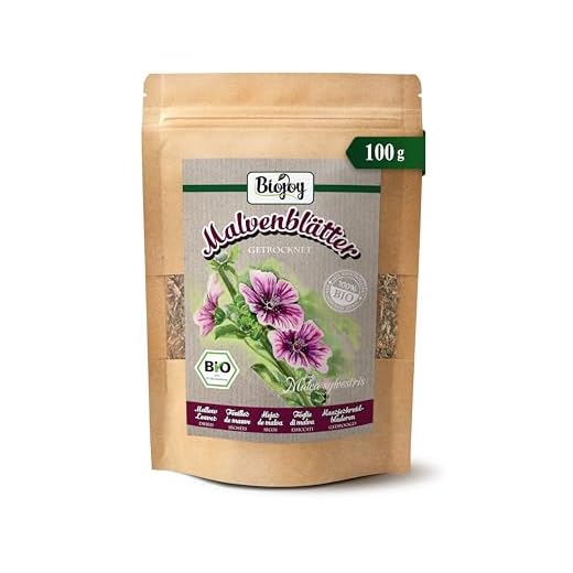 Biojoy BIO-Malvenblätter Tee (100 g), getrocknet und geschnitten, Malventee (Malva sylvestris)
