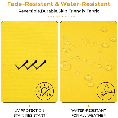 FUNHOME Bistro Chair Cushions 18 inch,Set of 2,Tufted Round Chair Cushions with Ties,18"x18"x4",Water Resistant Round Seat Cushion for Barstool Chairs,Patio Garden Kitchen Outdoor Furniture(Yellow) by FUNHOME - Used condition - Image 6