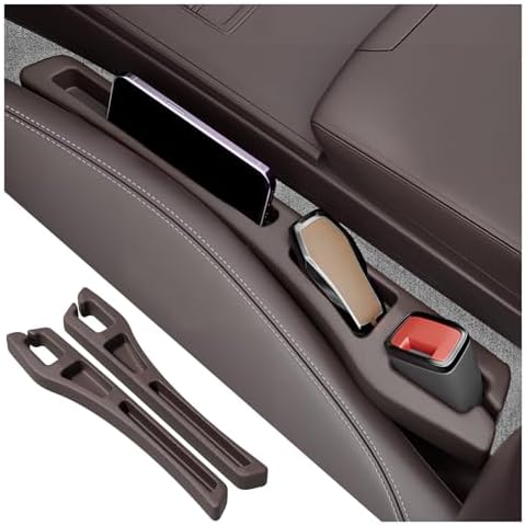 YGDMD 2PCS Car Seat Gap Filler Organizer,2 in 1 Car Gap Filler with Fill and Storage Function for Storing Phones Keys Cards,Universal Multifunctional No Drop Seat Guard for Cars (Brown) Cover