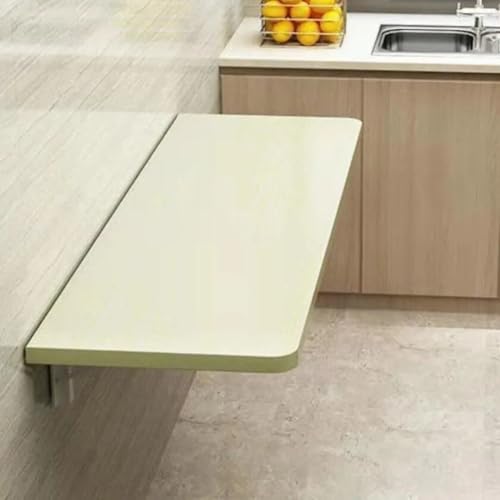 Table pliante murale pour petit espace bureau compact érable blanc