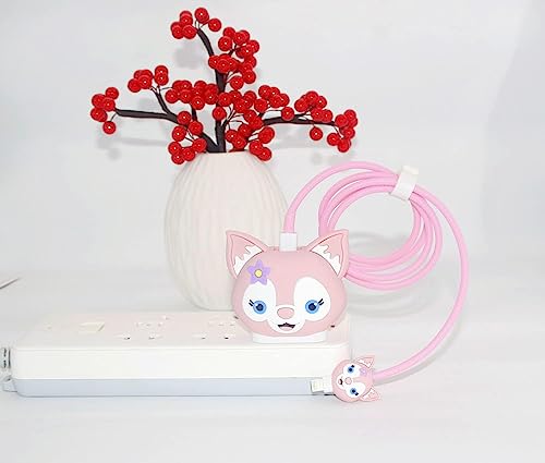 Image of Cartoon 3D Design Protective Case Compatible with Apple 18W - 20W USB-C Power Adapter Charger, Protective Cover for iPhone 18W & 20W Power Adapter Charger with Wire Saver. (Lina)