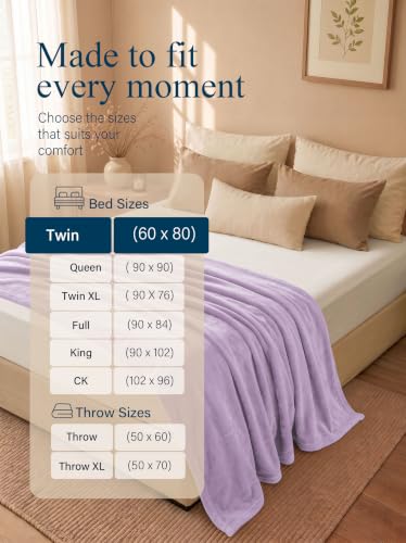 Image of Utopia Bedding Ultra Soft Fleece Bed Blanket Twin Size Lilac (60x80 Inches)