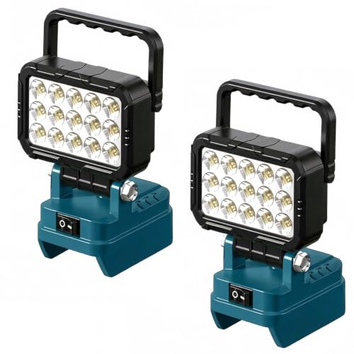 Image of LED Cordless Work Light Compatible with Makita 18V Battery, 2Pack