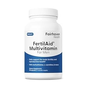 Fairhaven Health FertilAid for Men Prenatal Male Fertility Supplement | Count and Motility Support Pre-Conception for Him | Fertility Support Includes L-carnitine, Zinc, and Folate | 90 Capsules