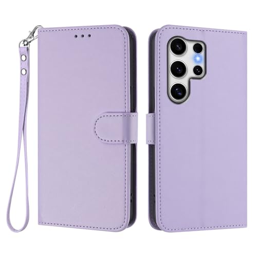 Étui Samsung Galaxy S26 Plus portefeuille en cuir violet pour sorties et voyages