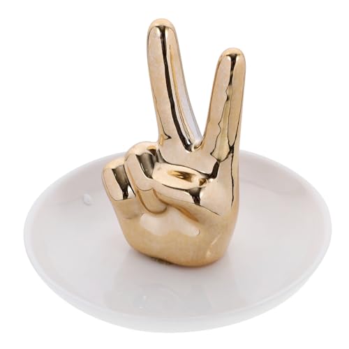 Genérico Bandeja de joyas Gesto relojes de dedo para mujer cuenco de joyería de mano Lámina decoración dormitorio wedding decoration soporte de joyería de cerámica organizador de joyas mano