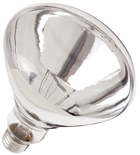 Satco S4885 120V 250 Watt R40 Medium Base Shatterproof Heat Lamp, Clear