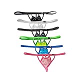 Golirsteca Men's See Through Mesh Bulge Pouch G-String Thong Briefs Underwear Bikini Thongs