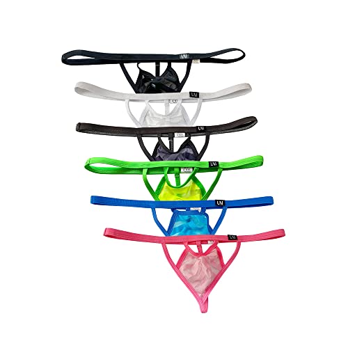 Men's Mesh See Through Thongs Underwear T-Back G-String Thong Briefs Underwear Panties