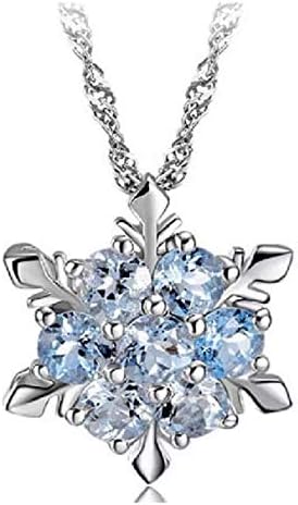 Comelyjewel Stockton Women Necklace Creative Hexagonal Snowflake Shape Crystal Necklace Pendant Women Clavicle Chain Jewelry Accessories