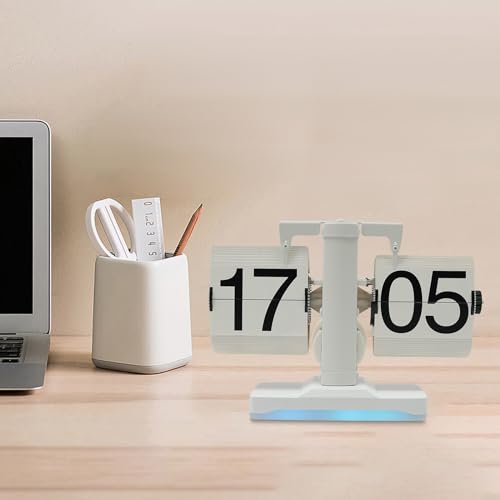 Retro Digital Flip Desk Clock with LED Light
