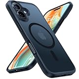 【米軍進化・Magsafe対応】TORRAS iPhone 16 Plus 用 ケース カメラコントロール対応 半透明 マグネット搭載 耐衝撃 マット感 黄ばみなし ストラップホール付き ワイアレス充電対応 6.7インチ ブラック