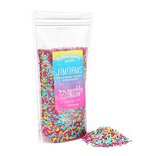 Sparkly Unicorn Flavor Sprinkles | Jimijams Flavored Dutch Sprinkles | Fancy for Dessert, Cake, Cupcake & Cookie Decorating Decorations Toppings Set | XL 17.72 oz