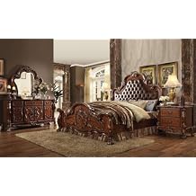 ACME Dresden Queen Bed - 23140Q - PU & Cherry Oak