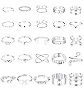 LOLIAS Or Plaqué 18K Rétro Bagues Femmes Filles Épais Ouvert Dôme Réglable 9 Pièces Ensemble Élégant Accessoire